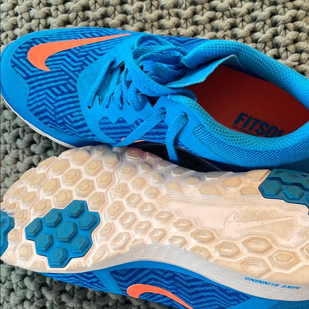 Womens Blue and Orange Athletic Shoes - Picture 3 of 6